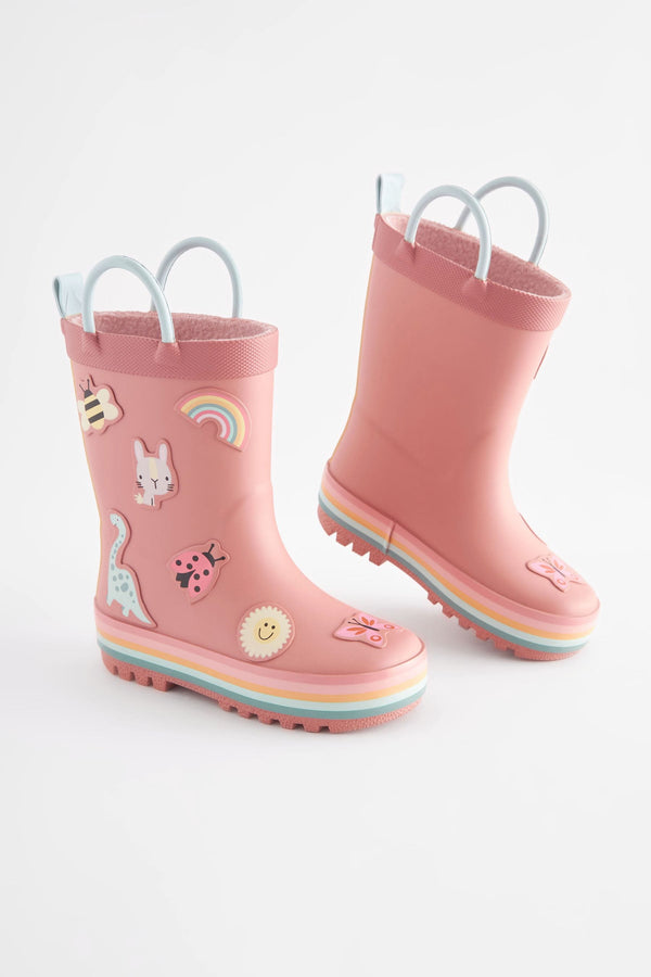 Pink Character Handle Wellies