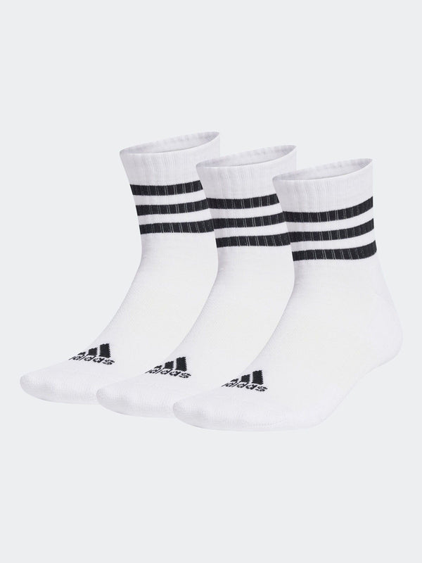 adidas White/Black 3-Stripes Cushioned Sportswear Low Cut Socks 3 Pack