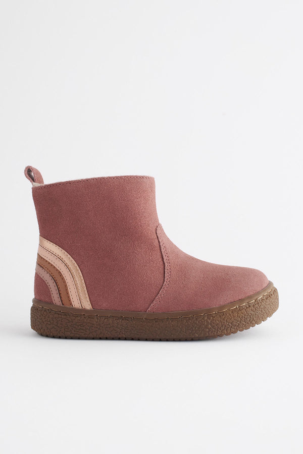 Pink Suede Chelsea Boots