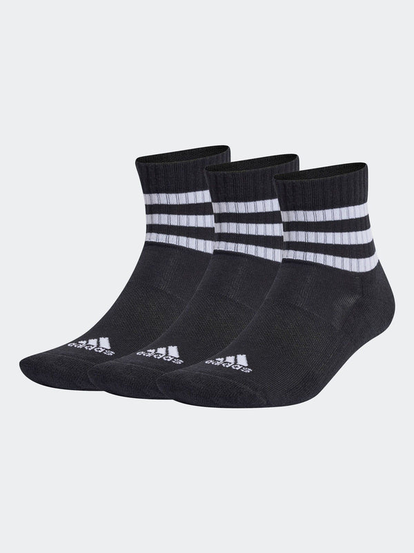 adidas Black 3-Stripes Cushioned Sportswear Low Cut Socks 3 Pack