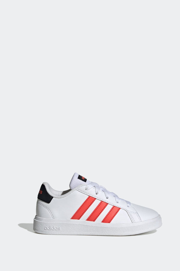 Red/White adidas Kids Sportswear Grand Court Lifestyle Tennis Lace-Up Trainers