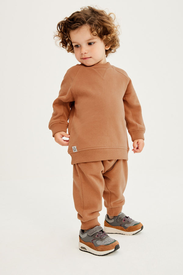 Tan Brown Sweatshirt and Joggers Oversized Soft Touch Jersey (3mths-7yrs)