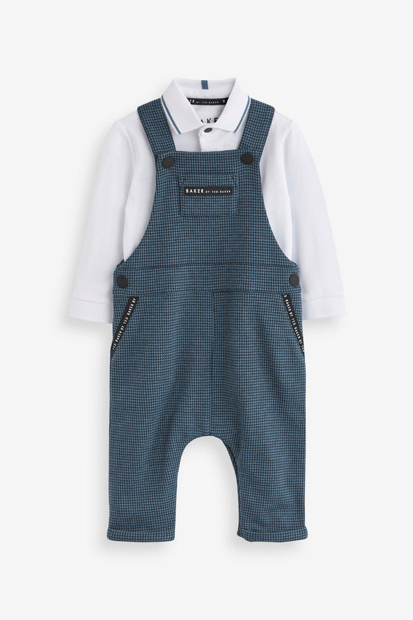 Baker by Ted Baker Navy Polo and Dungaree Set