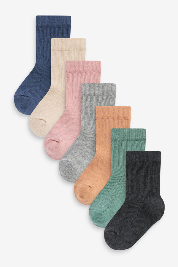 Minerals Cotton Rich Fine Rib Socks 7 Pack