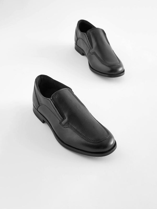 Black School Leather Loafers