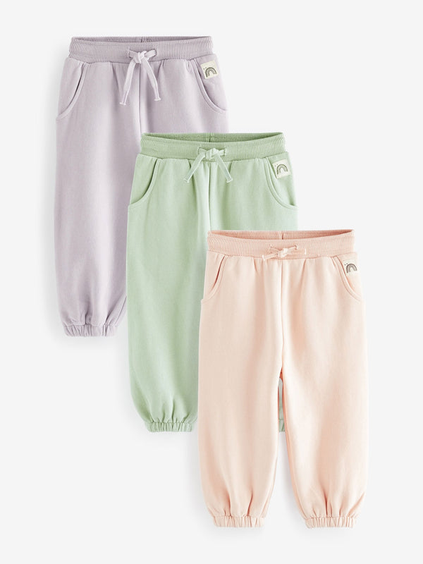 Lilac/Green/Pink 3 Pack Jogger Set (3mths-7yrs)