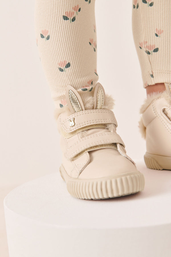 Bone White Bunny High Top Trainers