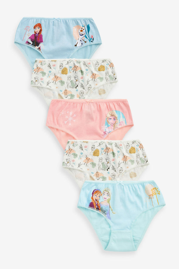 Pink/Blue Disney Frozen 100% Cotton Briefs 5 Pack (1.5-10yrs)