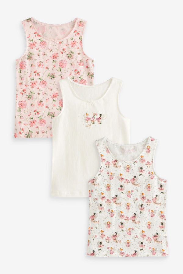 Pink/Cream Fairy Vest 3 Pack (1.5-12yrs)