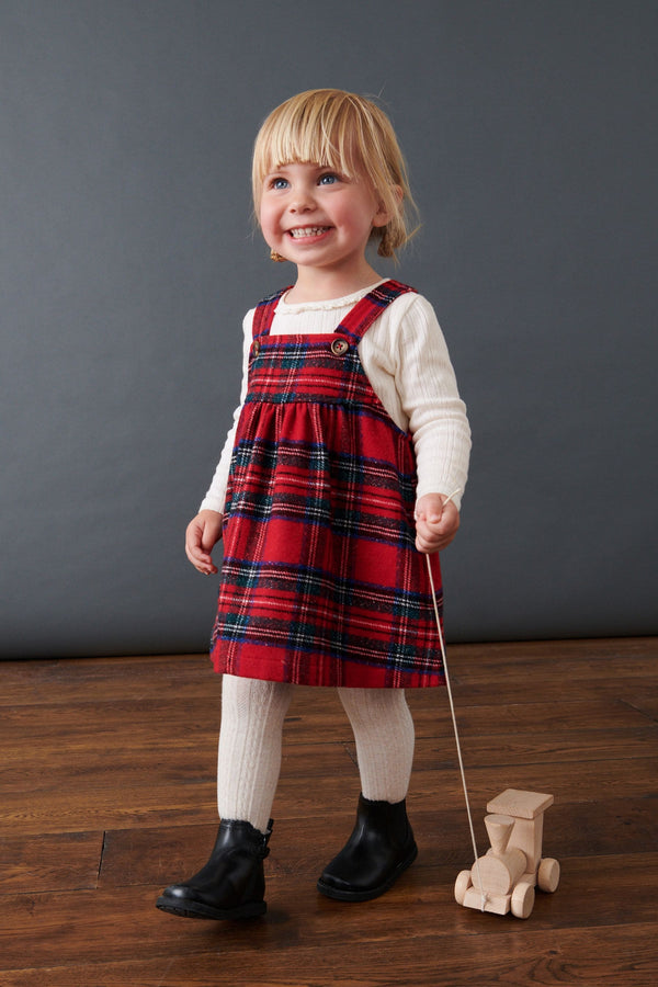 Red Check Pinafore Dress