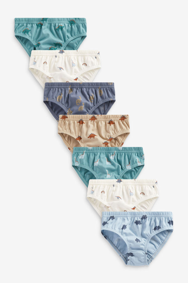 Neutral Dinosaur Briefs 7 Pack (1.5-10yrs)