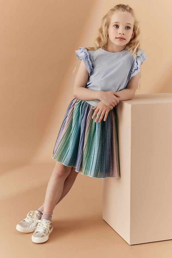 Rainbow Sparkle Pleated Skirt (3-16yrs)