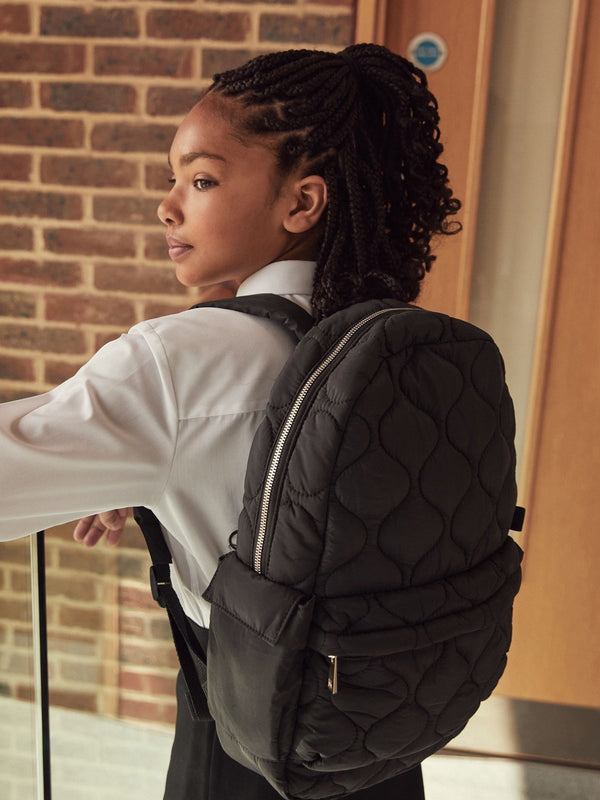 Black Quilted Backpack