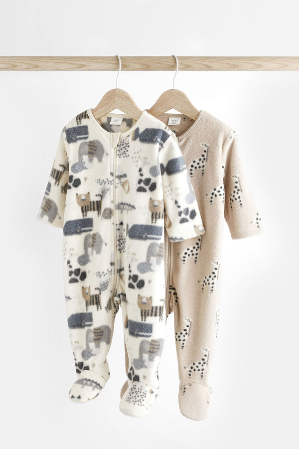 Fleece Baby Sleepsuits 2 Pack(immediate)