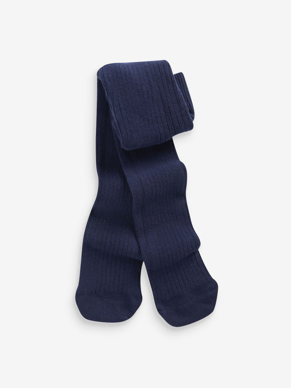 Navy Baby Single Rib Tights (0-18mths)