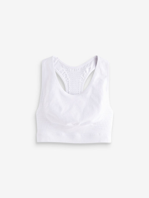 White Racer Sports Bra (7-16yrs)