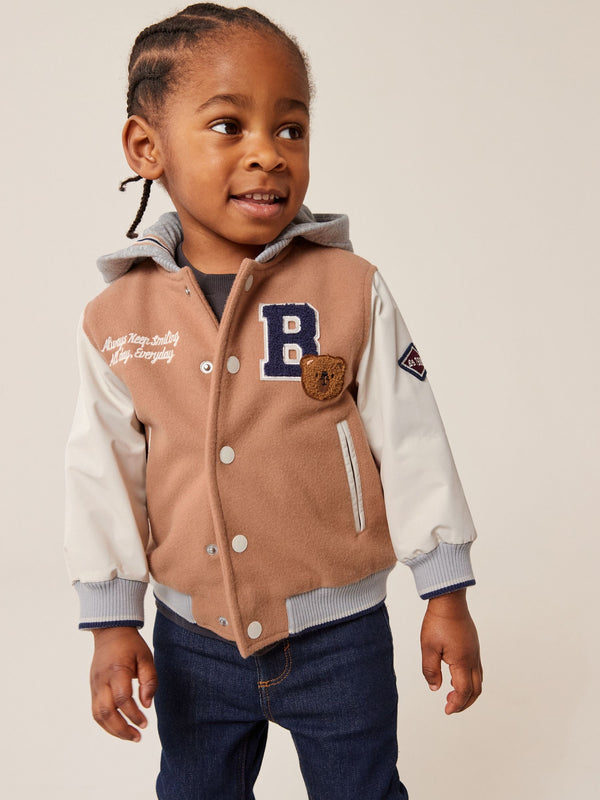 Neutral Varsity Jacket (3mths-7yrs)