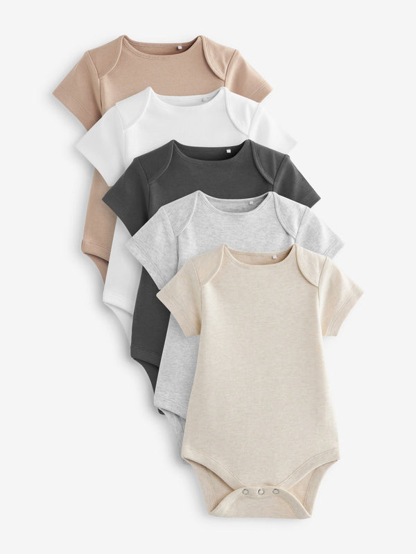 Neutral Baby Essential Short Sleeve Bodysuits 5 Pack