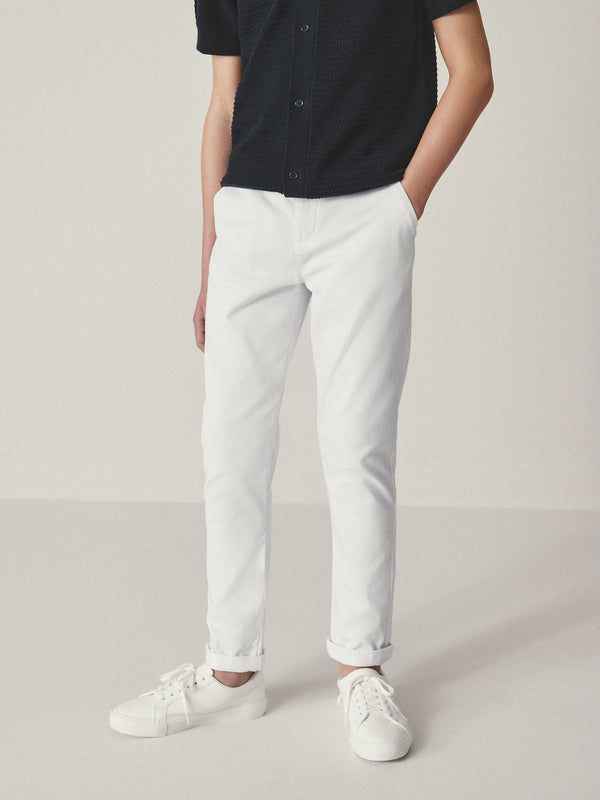 White Skinny Fit Stretch Chino Trousers (3-17yrs)