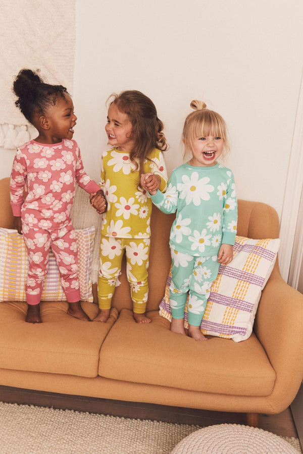 Multicoloured Floral Long Sleeve Printed Snuggle Pyjamas 3 Pack (9mths-8yrs)