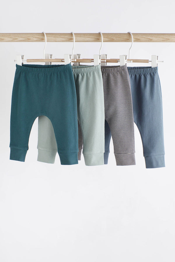 Teal Blue Baby Leggings 4 Pack (0mths-2yrs)