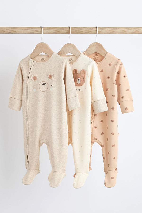 Baby Cotton Sleepsuits 3 Pack(immediate)