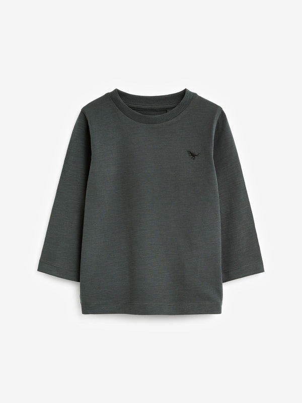 Charcoal Grey Long Sleeve Plain T-Shirt (3mths-7yrs)