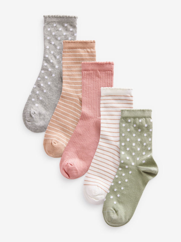 Multi 5 Pack Cotton Rich Ankle Socks