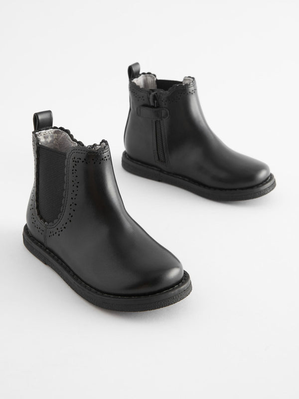 Black Wide Fit (G) Chelsea Ankle Boots