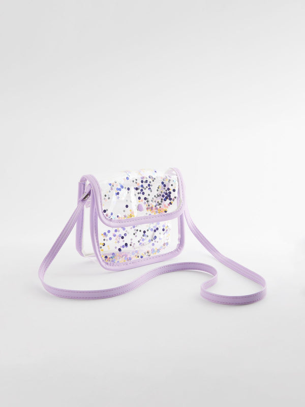 Bright Pink Shaker Sequin Transparent Cross-Body Bag