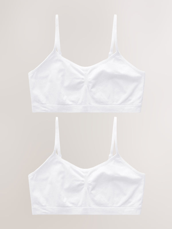 White Seam Free Crop Tops 2 Pack (7-16yrs)