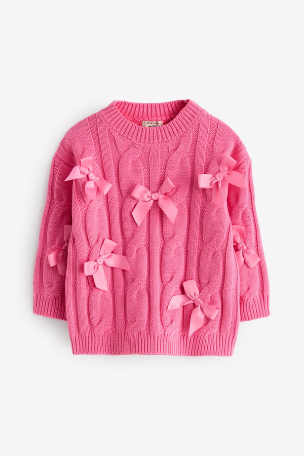 River Island Girls 3D Bow Jumper