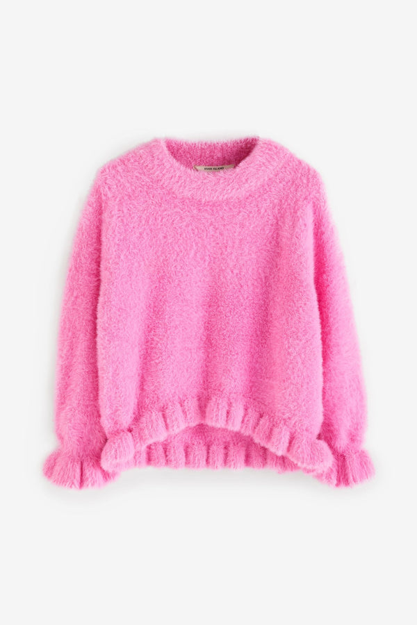 Pink River Island Girls Fluff Jumper