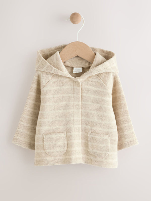 Neutral Striped Slogan Baby Jacket