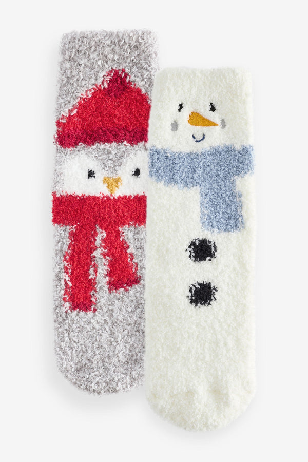 Snowman Cosy Christmas Socks 2 Pack