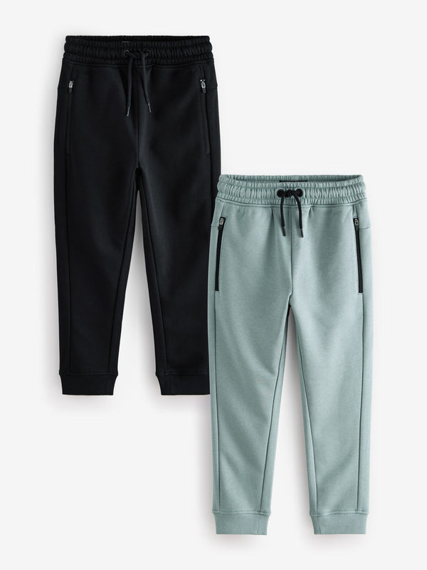 Black/Grey Zip Pocket Slim Joggers (3-16yrs)
