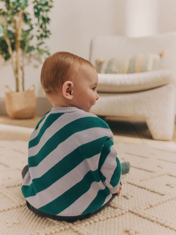 Green Stripe Baby Knitted Top and Leggings Set (0mths-2yrs)