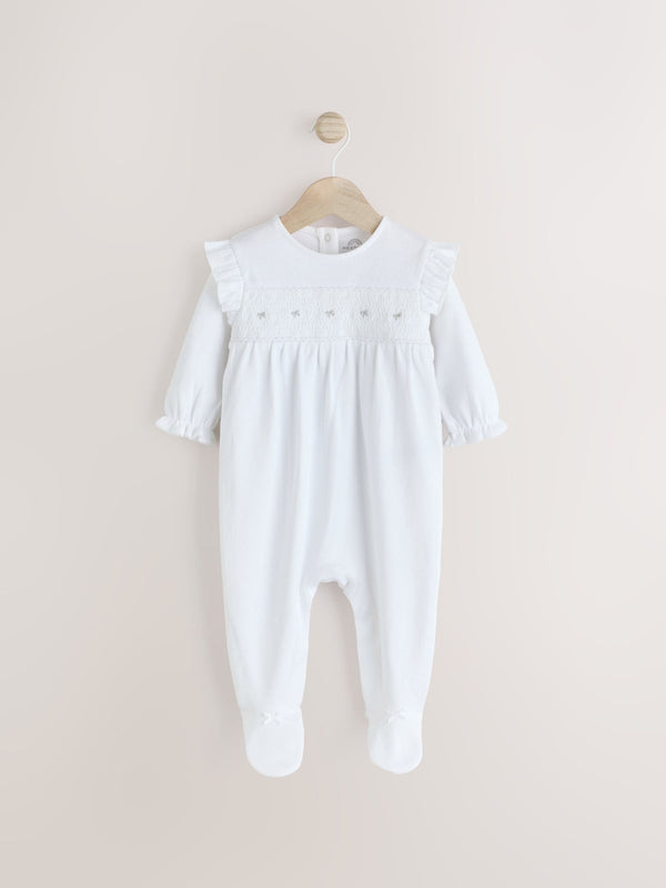 White Occasion Baby Sleepsuit (0mths-2yrs)