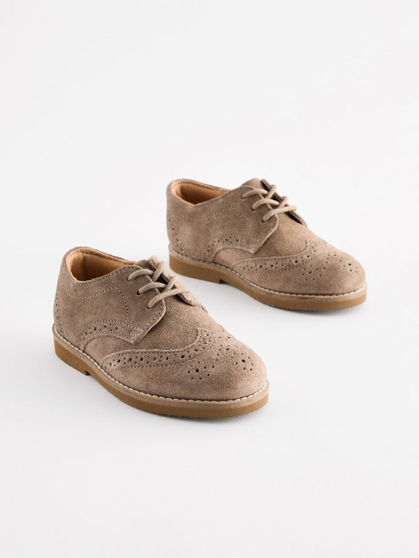 Neutral Standard Fit (F) Smart Leather Brogue Shoes