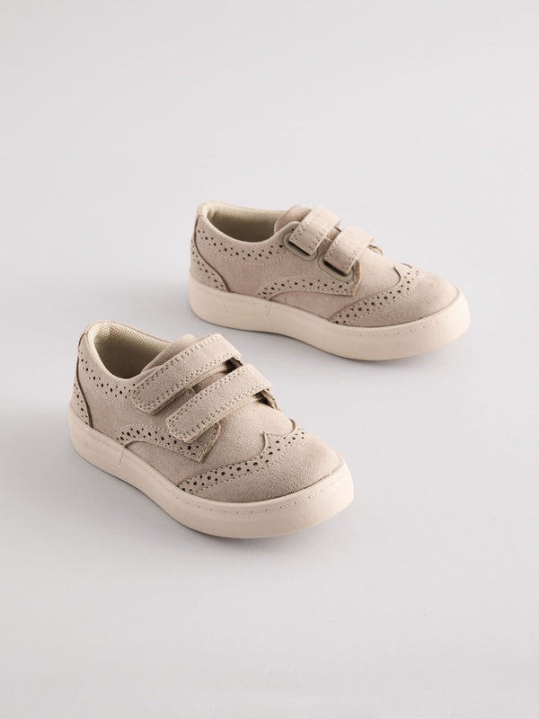 Neutral Standard Fit (F) Touch Fastening Brogue Shoes