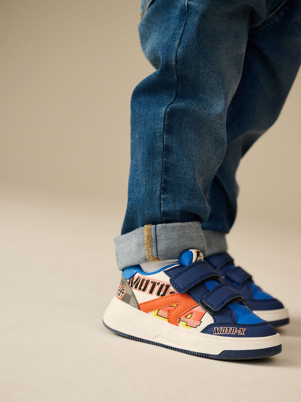 Blue Racing Standard Fit (F) Touch Fastening Two Strap Trainers