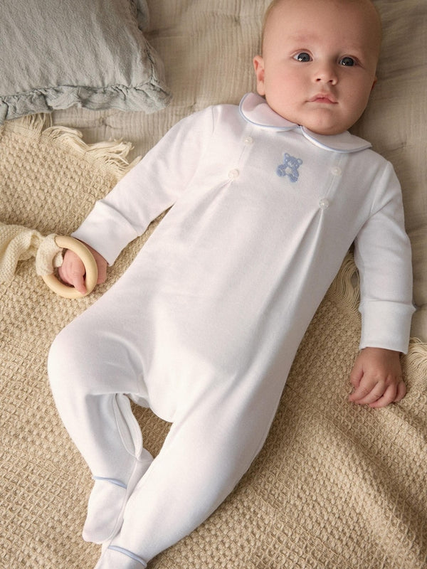 White Bear Baby Occasion 100% Cotton Sleepsuit (immediate)