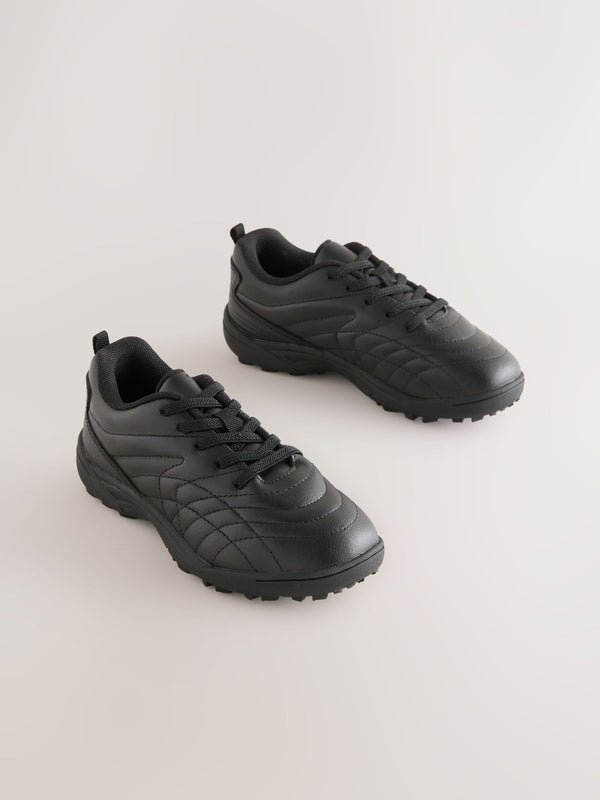 Black Standard Fit (F) Leather Astro School Trainers