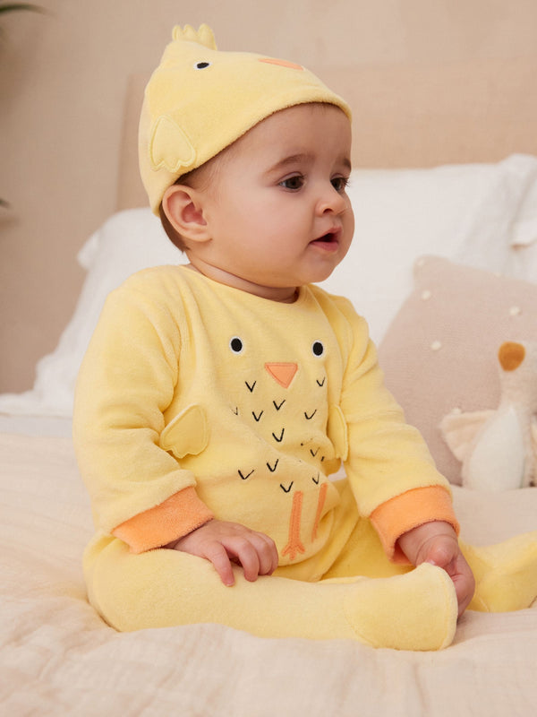 Yellow Chick Baby Sleepsuit & Hat Set (0mths-2yrs)