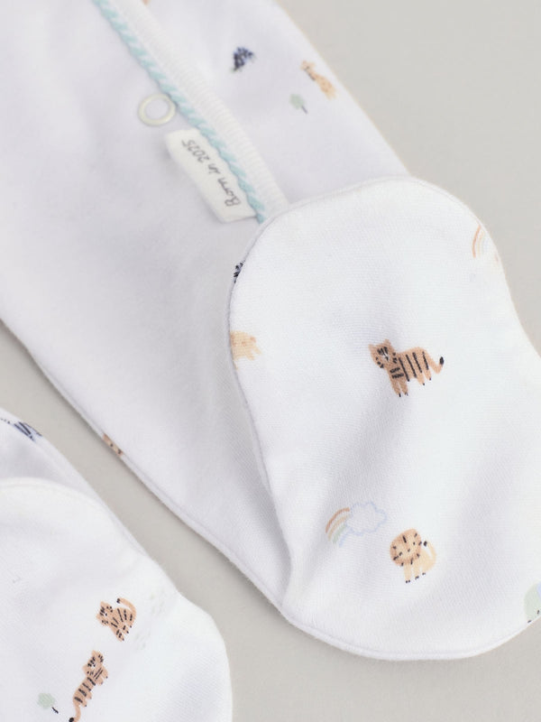 White Born in 2025 Baby Sleepsuit & Hat Set (0-9mths)