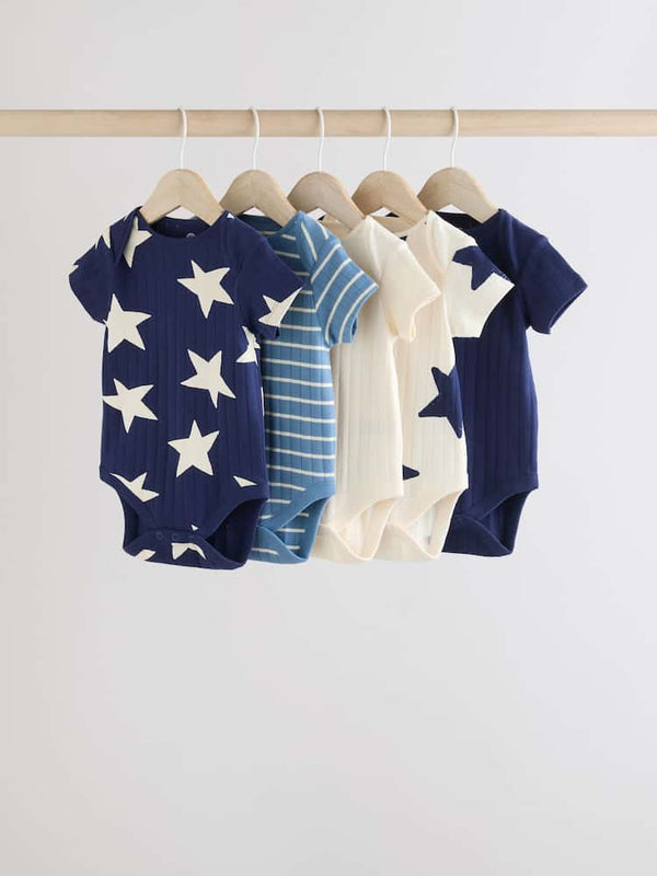 Baby Navy Blue Bodysuits & Bivs Starter box