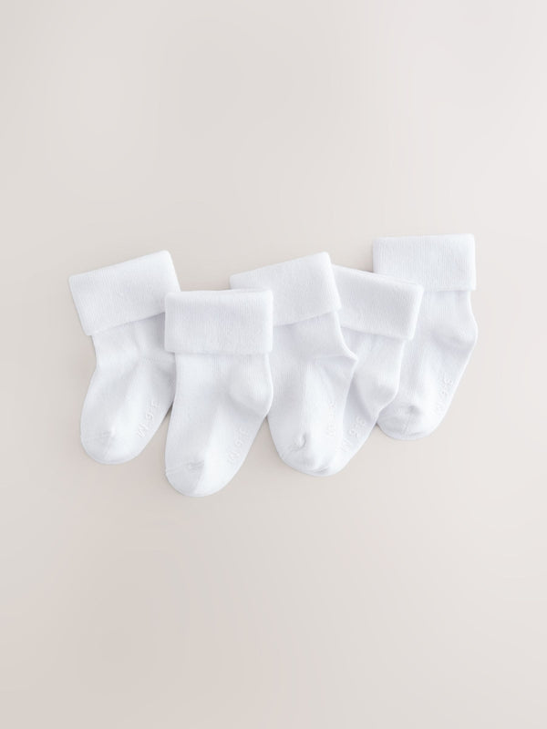 White Baby Roll Top Socks (0mths-2yrs)