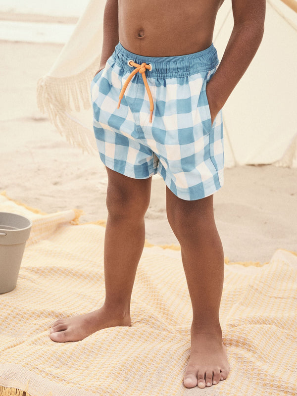 Blue Gingham Swim Shorts (3mths-7yrs)