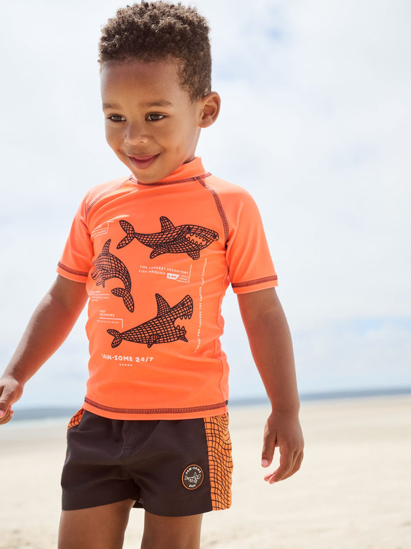 Orange Rash Vest and Shorts Set (3mths-7yrs)