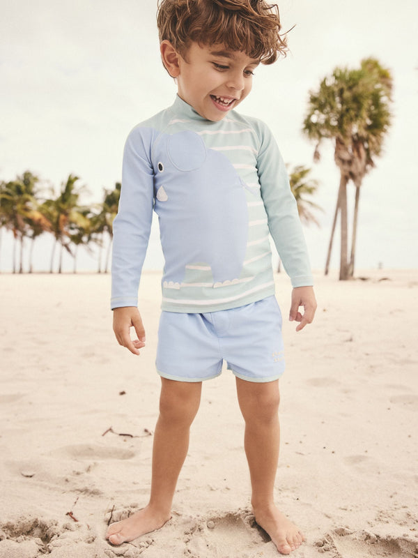 Mint Green Elephant Rash Vest and Shorts Set (3mths-7yrs) (3mths-7yrs)